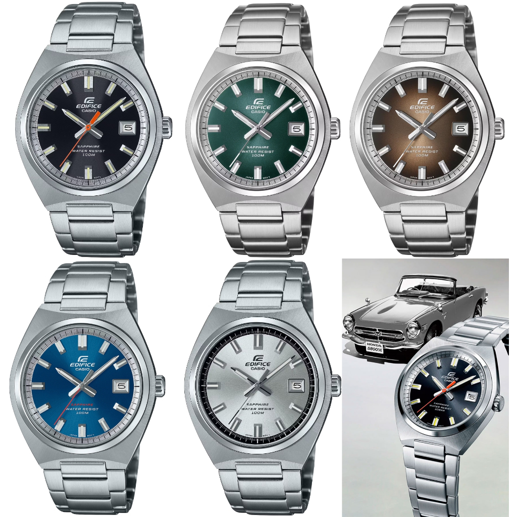 EDIFICE EFB-109D EFB-109 38.5มม  กระจกแซฟไฟล์ ประกันศูนย์  1 ปี