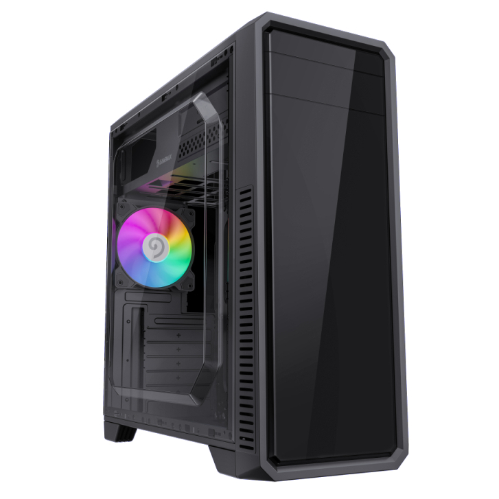 GameMax CASE G561E-BK ATX  Black Chassis Acrylic Front Panel&Side Panel เคสคอมพิวเตอร์