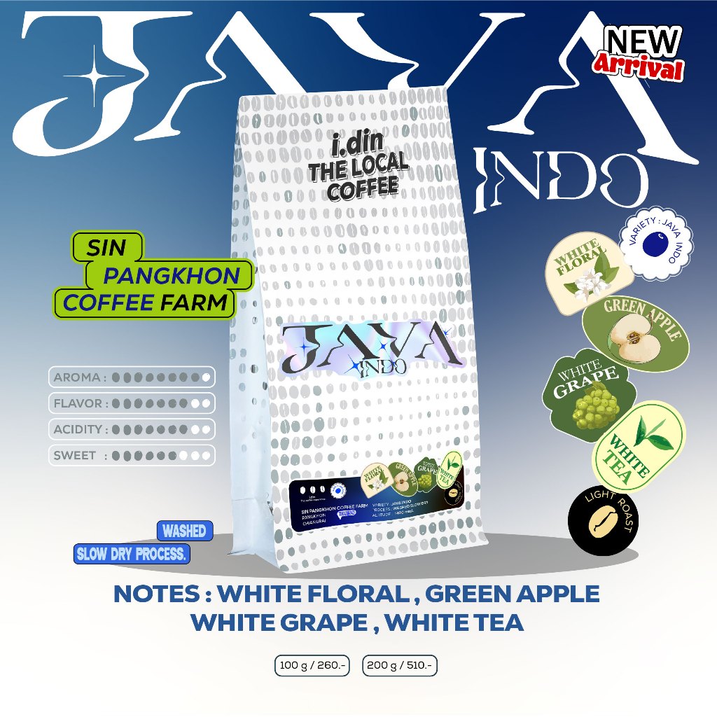 สายพันธุ์ JAVA INDO จากสิน-SIN PANGKHON COFFEE FARM (25.03.69) , WASHED SLOWDRY / ปางขอน เชียงราย