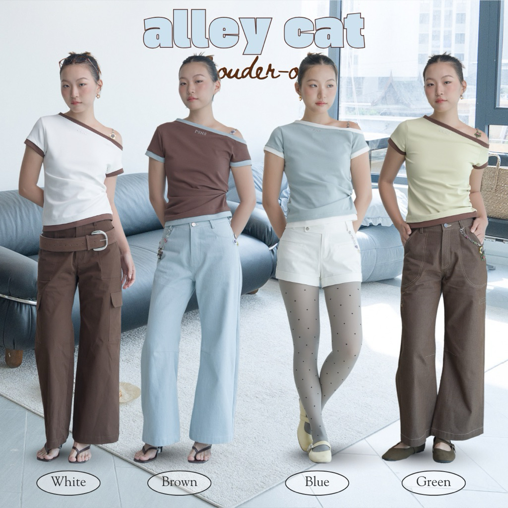 ALLEY CAT TOP (พรีออเดอร์เฉพาะสีเขียวไซส์M 15วันค่ะ)(White/Blue/Green/Brown)