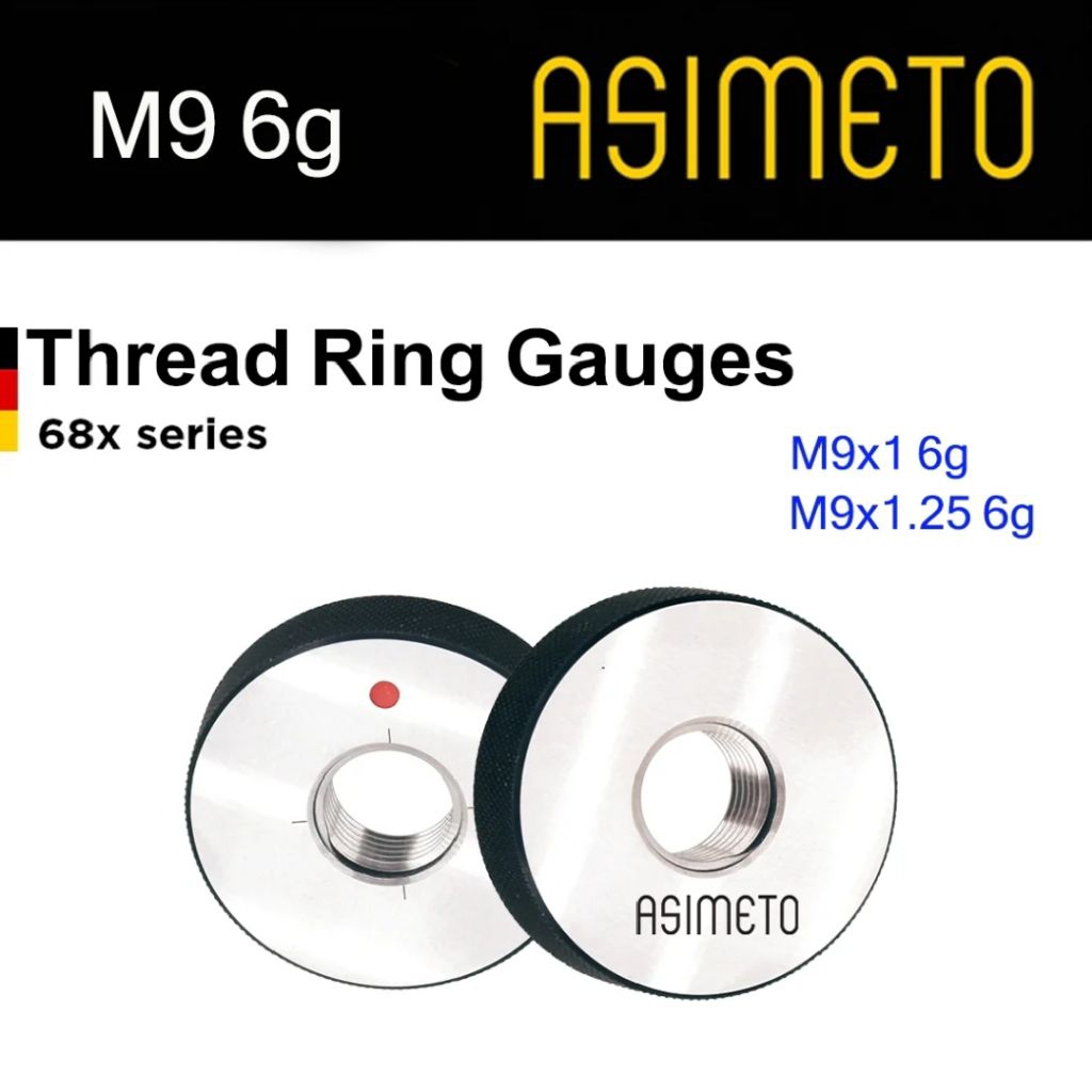 Asimeto Thread ring gauge สกรูริงเกจ M9x1, M9x1.25 6g
