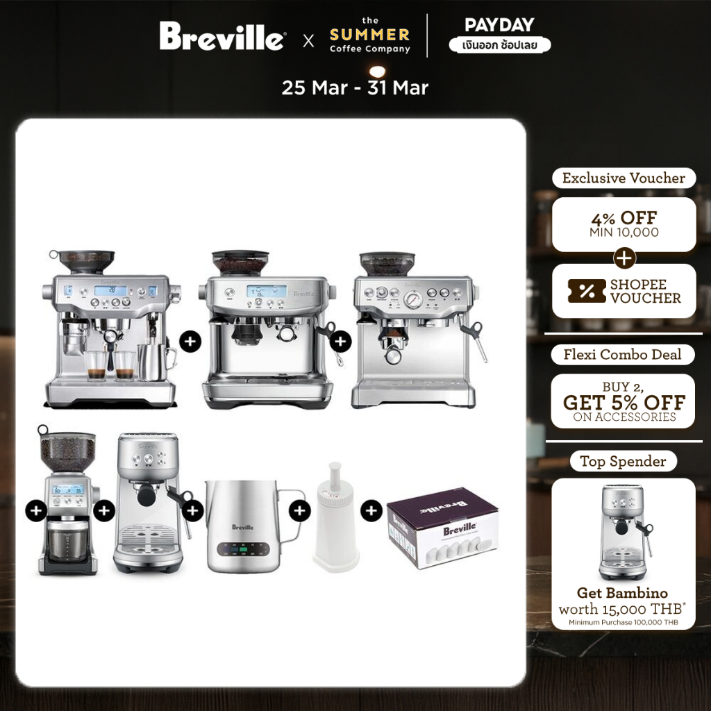 [SET] Breville Oracle + Barista Pro + Barista Express + Bambino + Grinder + ClaroSwiss + Charcoal 6 
