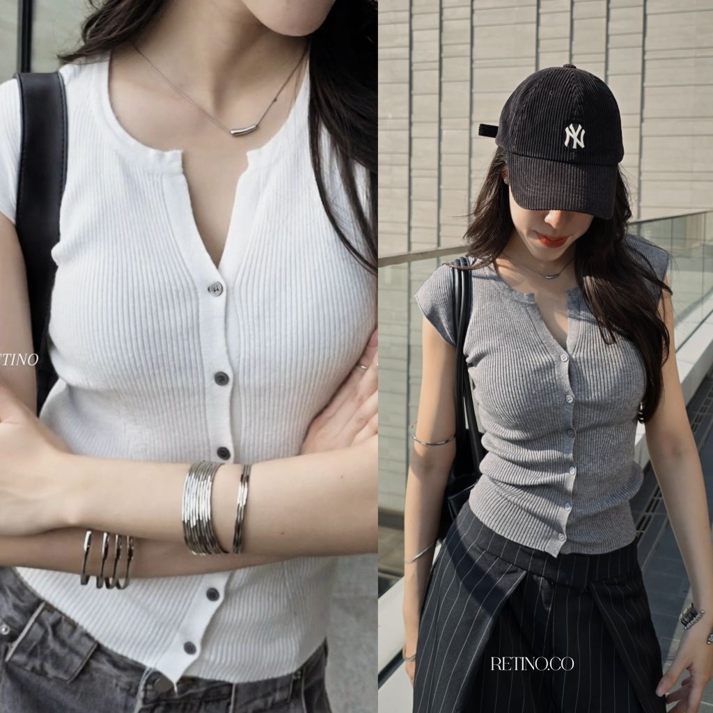 VELIN KNIT RIB TOP ( เสื้อ )