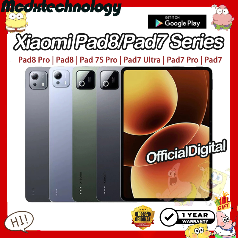 Xiaomi Pad 8 Pro Xiaomi Pad 8 Xiaomi Pad 7S Pro 12.5 Xiaomi Pad 7 Ultra Xiaomi Pad 7 Pro Xiaomi Pad 