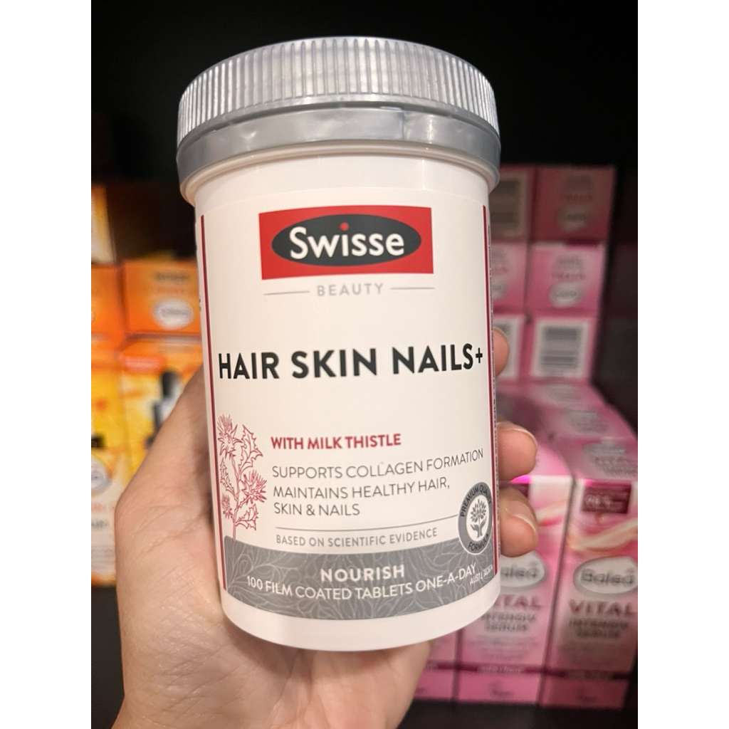 บำรุงผม ผิว เล็บ Swisse HAIR SKIN NAILS+ อาหารเสริมแบรนด์ดัง สูตรเข้มข้น ขนาด100เม็ด จากประเทศออสเตรเลีย