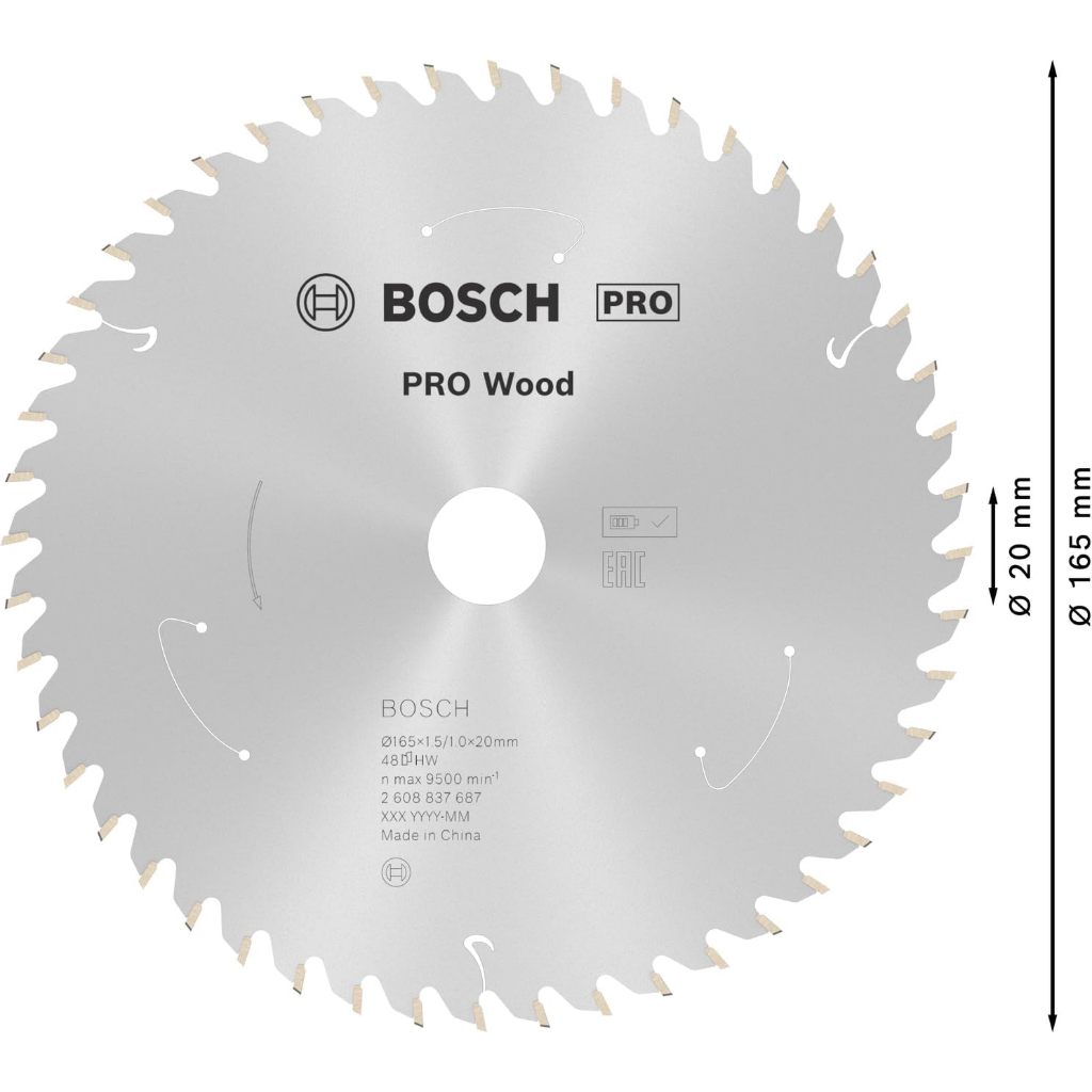BOSCH ใบเลื่อยวงเดือน 6.5 นิ้ว 48 ฟัน expert for wood รูปที่ 4