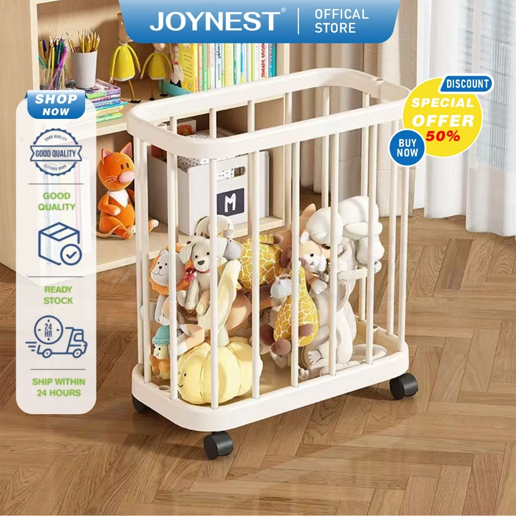 JOYNEST ตะกร้าซักผ้ามีล้อ ใส่ช่องแคบ เก็บผ้าสกปรก เคลื่อนย้ายสะดวก จุเยอะ แข็งแรง ทนทาน