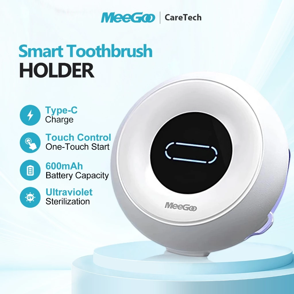 MeeGoo TS4 Pro ที่วางแปรงสีฟันอัจฉริยะ แบบพกพา ติดผนังได้ 2 ช่อง อบแห้งอัตโนมัติเร็ว Type-C