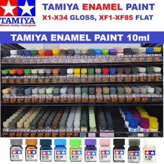 Tamiya Enamel Paint X1-X34 Gloss , XF1-XF85 Flat สีโมเดล Ena…