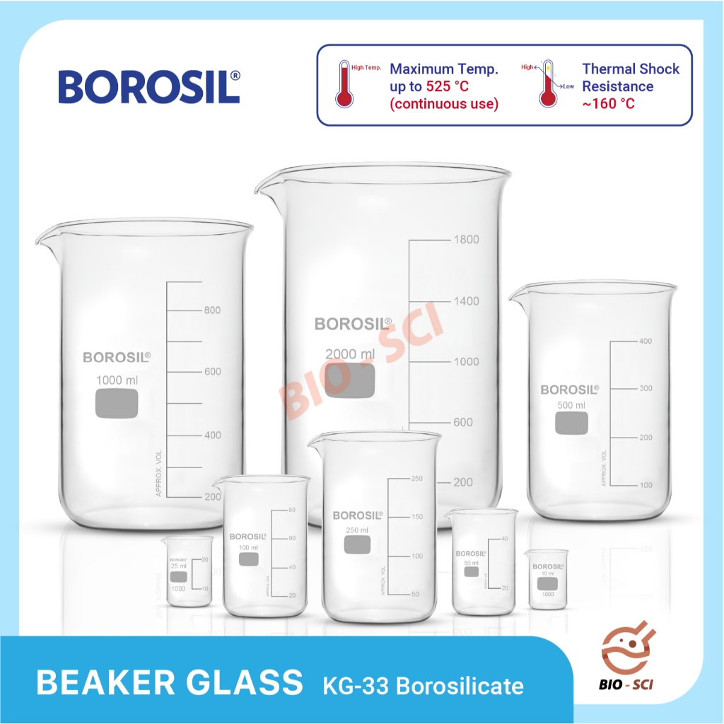 บีกเกอร์แก้วหนา ตั้งไฟได้/ใบ Cer. มาตราฐาน ISO/DIN, Food grade Beaker⚠️อ่านรายละเอียดก่อนสั่งซื้อ⚠️