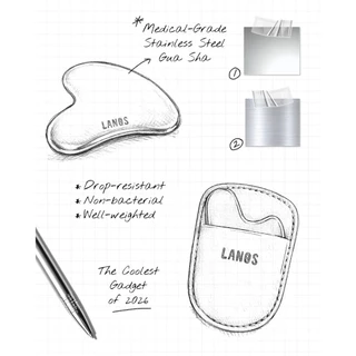 Gua Sha Lanos (กัวซาลานอส +เคสหนัง) เหมาะสำหรับนวดหน้า มีน้ำหนัก ไม่ต้องออกแรงเยอะ , ตกไม่แตก รักษาความเย็นได้ดี