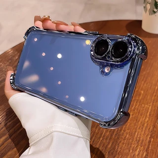 CrashStar เคสโทรศัพท์กันกระแทกแบบถุงลม ทำจากอะคริลิคแข็ง ชุบไฟฟ้าใส สำหรับ iPhone 17 16 15 14 13 12 11 Pro Max Plus XR