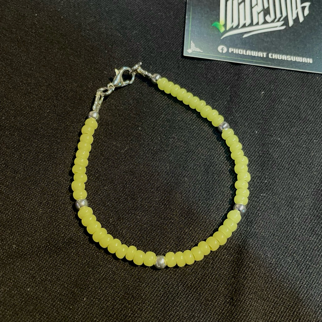 “RADIANT FIELD “ สร้อยข้อมือแก้วยูเรเนียม 4mm-Uranium glass bracelet 4mm