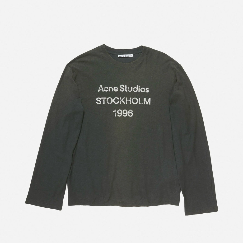 เสื้อ Acne Studios Logo T-Shirt Relaxed Fit Faded Black แท้100%
