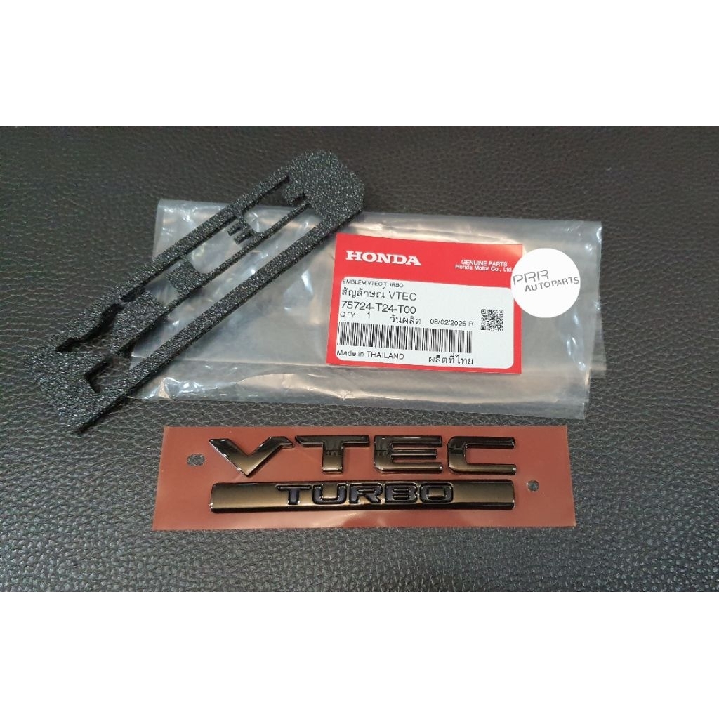 โลโก้ VTEC TURBO CIVIC FE ด้านท้ายรถ สีดำโครม  Black Chrome HONDA CIVIC FE VTEC TURBO 2022-2026