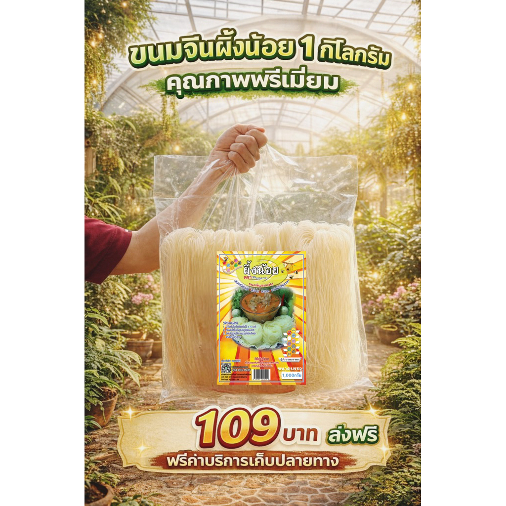 ขนมจีนผึ้งน้อยบรรจุ1กิโลกรัม
