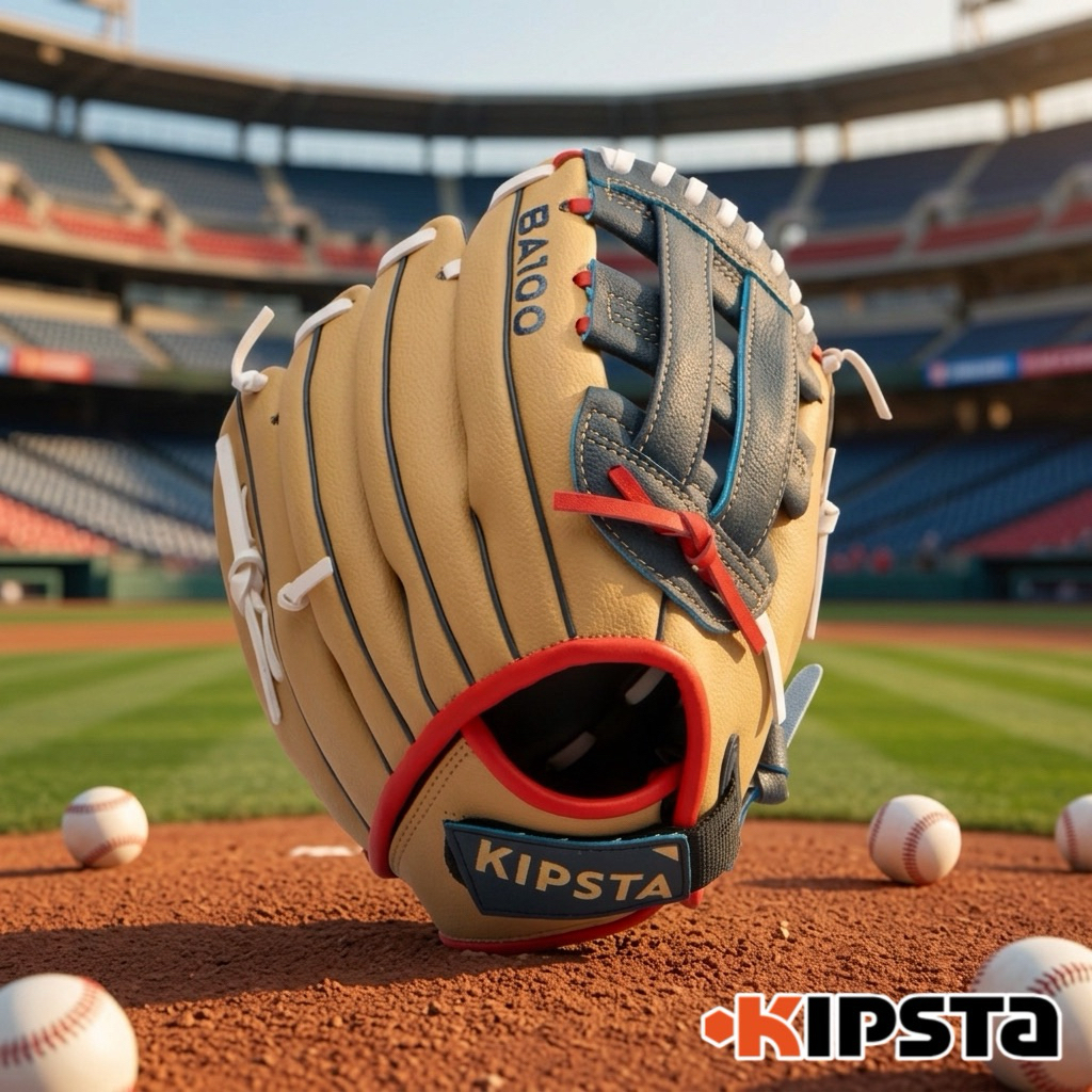 ถุงมือเบสบอลสำหรับเด็ก “ถนัดขวา” รุ่น BA100 (สีน้ำเงิน/เบจ) KIPSTA