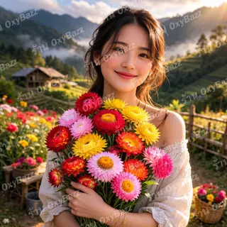 เมล็ดดอกกระดาษ 1,000 เมล็ด คละสี Strawflower สีสด ปลูกง่าย ดอกแห้งไม่ร่วง ทำดอกไม้แห้ง