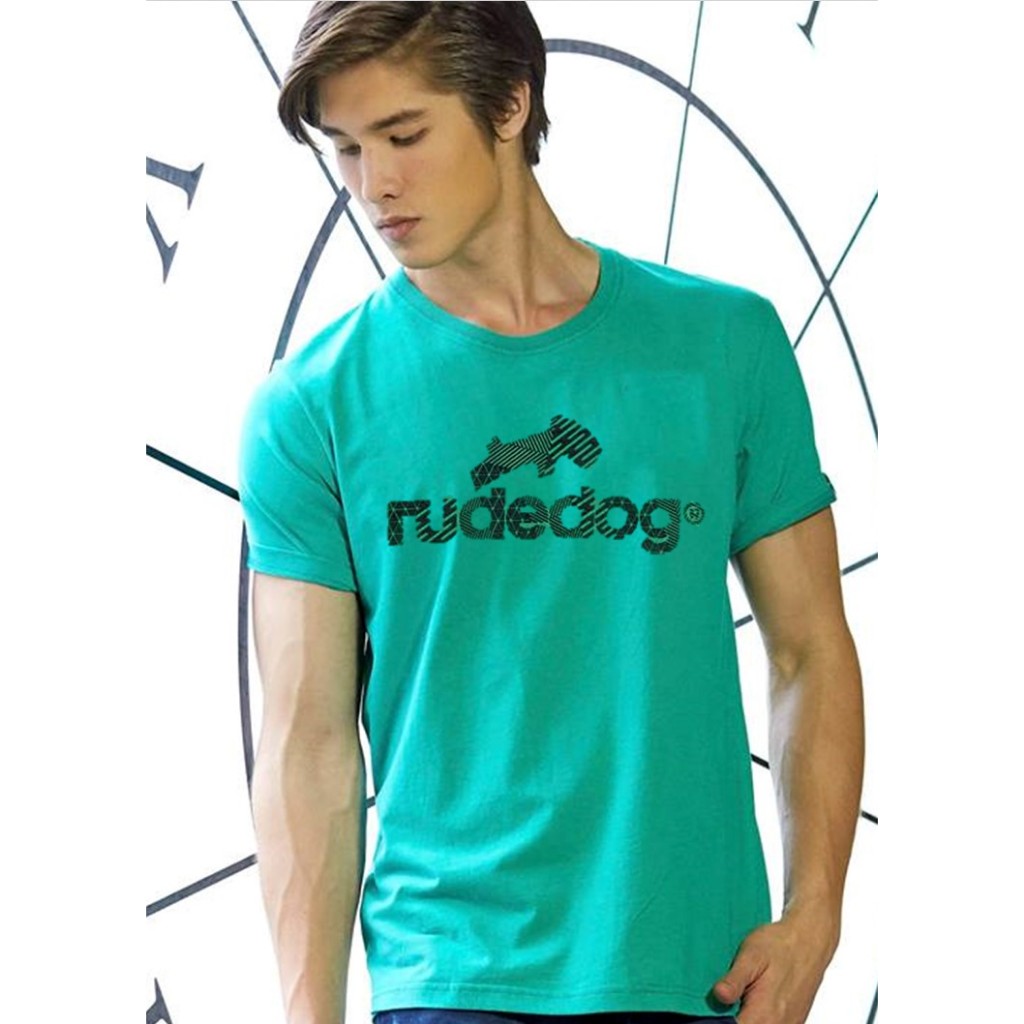 rudedog เสื้อคอกลม  ชายหญิง  รุ่น logo18 สีเขียว