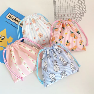 ✦ 𝑵𝒆𝒘 ✦ Cottonberry • ถุงผ้าหูรูด ผ้าคอตตอน มี 2 ขนาด • Happy Me Pouch
