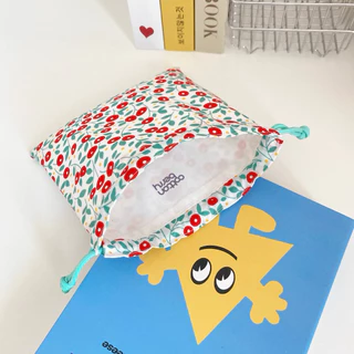 ✦ 𝑵𝒆𝒘 ✦ Cottonberry • ถุงผ้าหูรูด ผ้าคอตตอน มี 2 ขนาด • Happy Me Pouch