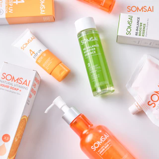 (ของแท้ 100%) SOMSAI เซ็ทส้มใส ครบทุกสินค้า - สบู่ล้างหน้าส้มใส , กันแดด , น้ำตบบูสๆ , มอยส์หน้าเด็ก