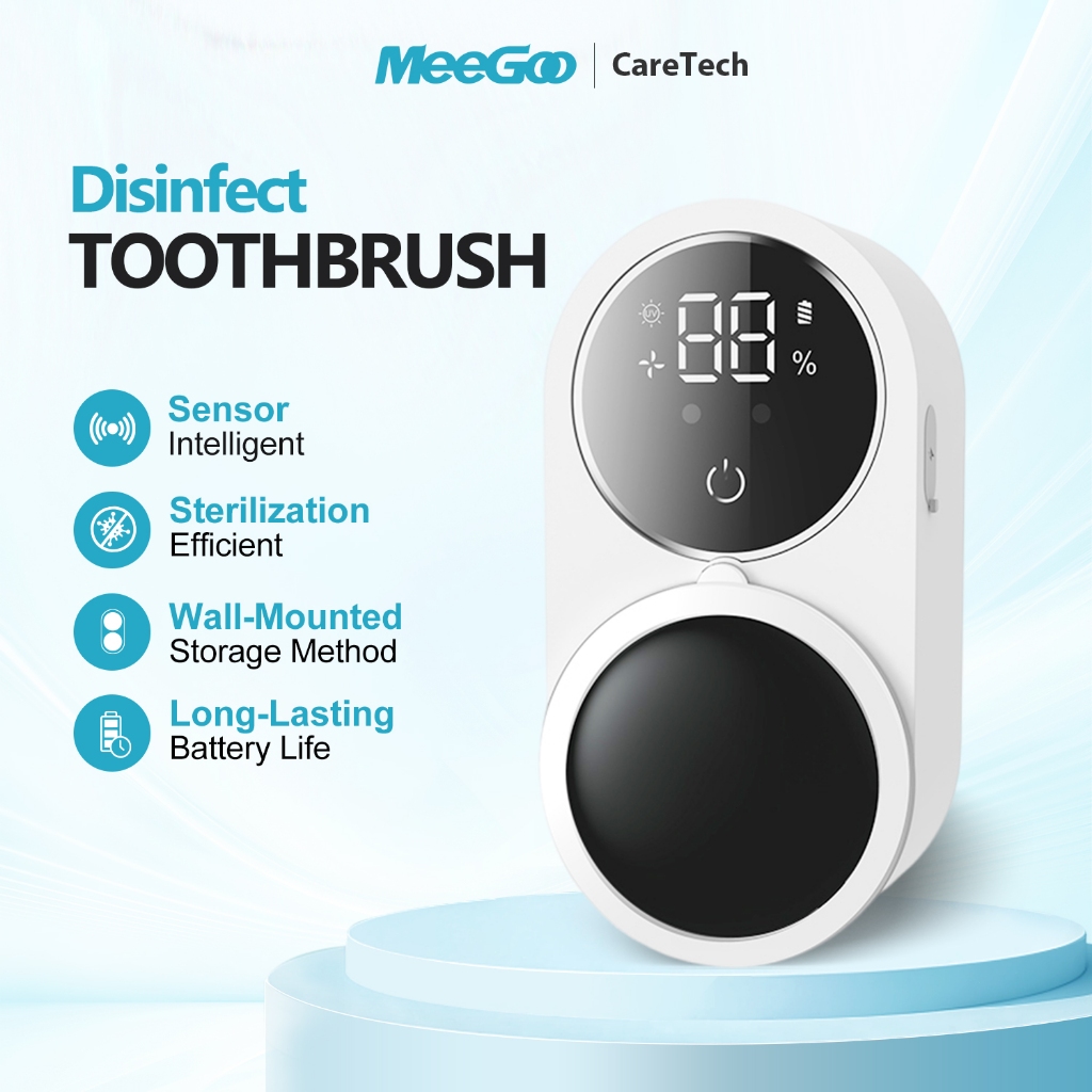 MeeGoo เซ็นเซอร์อัจฉริยะ ติดผนัง Toothbrush Sanitizer Box เครื่องฆ่าเชื้อแปรงสีฟัน ชาร์จ Type-C