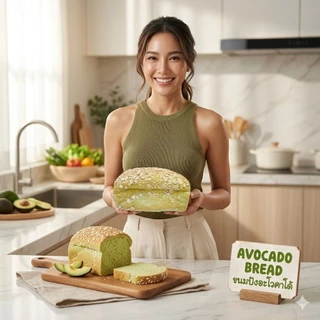 ขนมปังอโวคาโด้ Avocado bread ขนมปังเพื่อสุขภาพใช้ยีสต์ธรรมชาติขนมสดใหม่