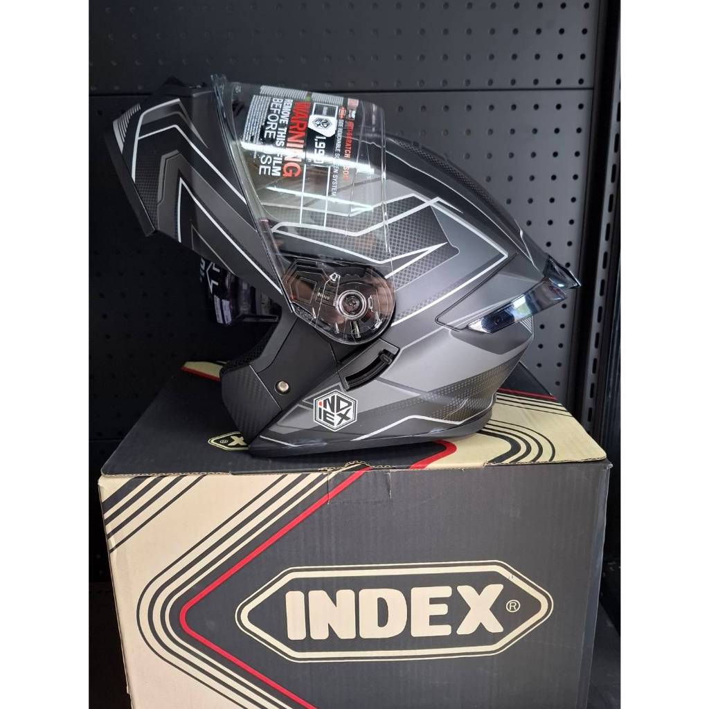 หมวกกันน็อคยกคาง index ENZO Matt Black Grey