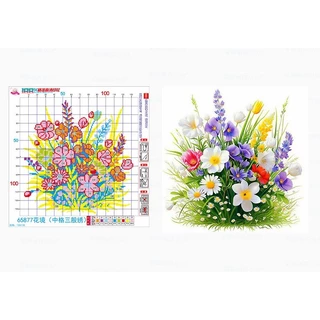 (พร้อมส่ง) ชุดปักครอสติชเส้นด้าย 11CT Cross stitch (ปัก3เส้น) ครอสติชผ้าพิมพ์ลาย งานฝีมือ DIY งานเย็บปักถักร้อย Monalisa