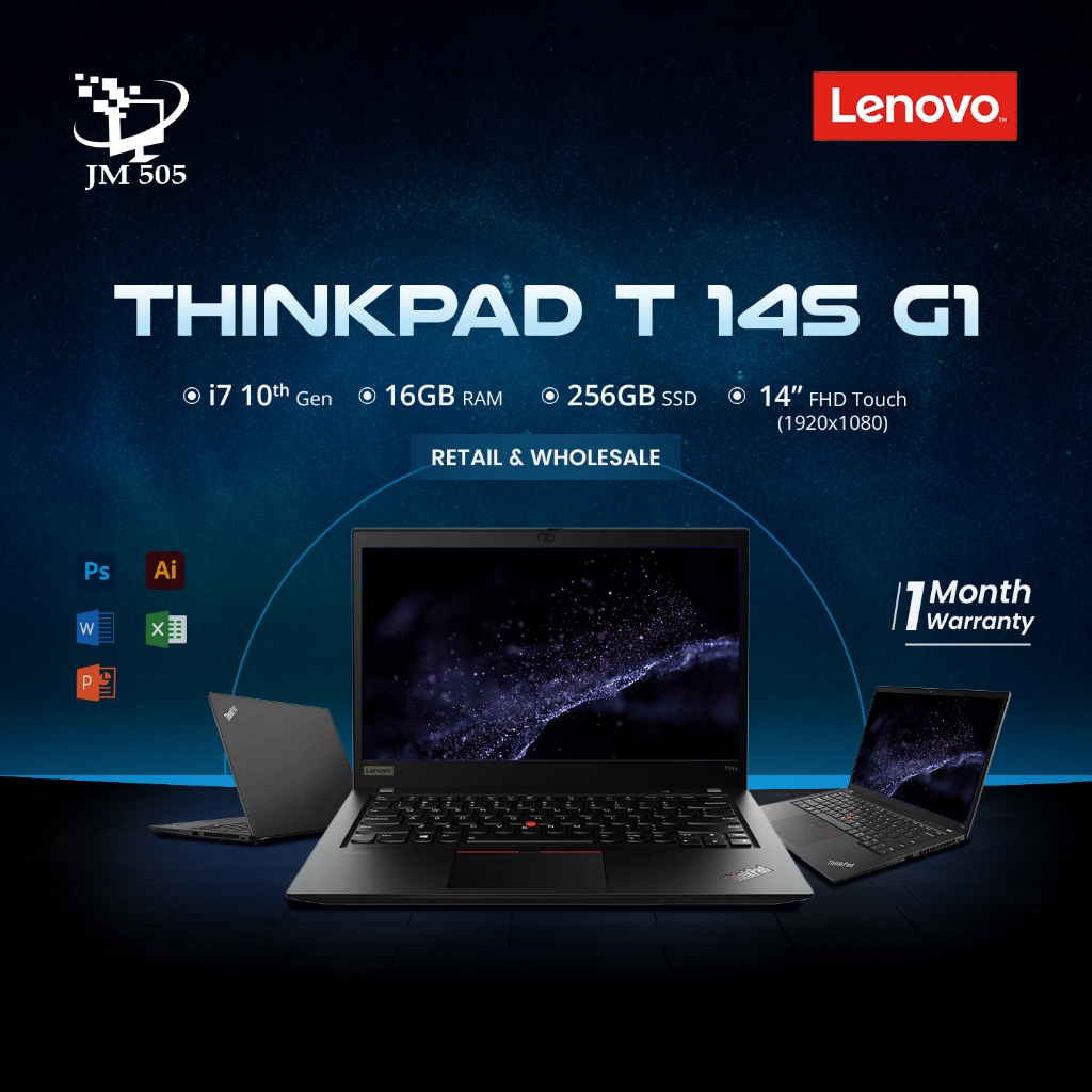 [2nd Hand] Lenovo ThinkPad T14s Gen 1 — Core i7-10th Gen / 16GB / 256GB SSD / 14” FHD Touch