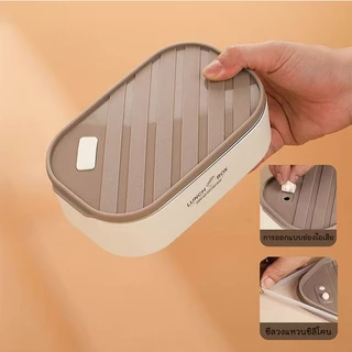 HOME ACE กล่องข้าว กล่องข้าวพกพา ไลเนอร์สแตนเลส 304 กล่องอาหารพกพา วัสดุฟู้ดเกรด ปลอดภัยใช้กับเตาไมโครเวฟ