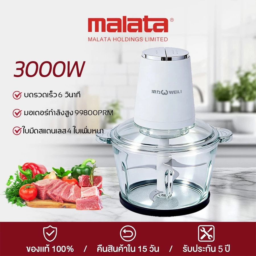 【รับประกัน 5 ปี】KNCJA เครื่องบดเนื้อ 2L บดเร็วละเอียด ใช้ในบ้าน อเนกประสงค์ Meat Grinders เครื่องปั่นเนื้ออัตโนมัติ