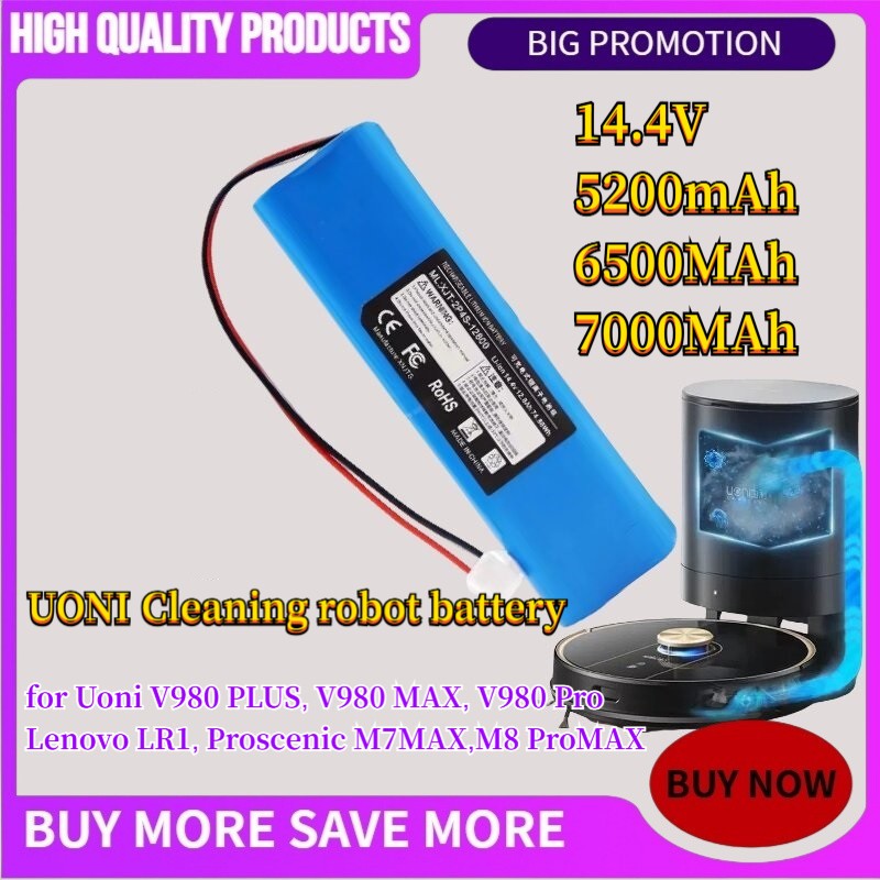 📢for Uoni V980 PLUS, V980 MAX, V980 Pro Vacuum cleaner robot battery, Lenovo LR1, Proscenic M7MAX อุ