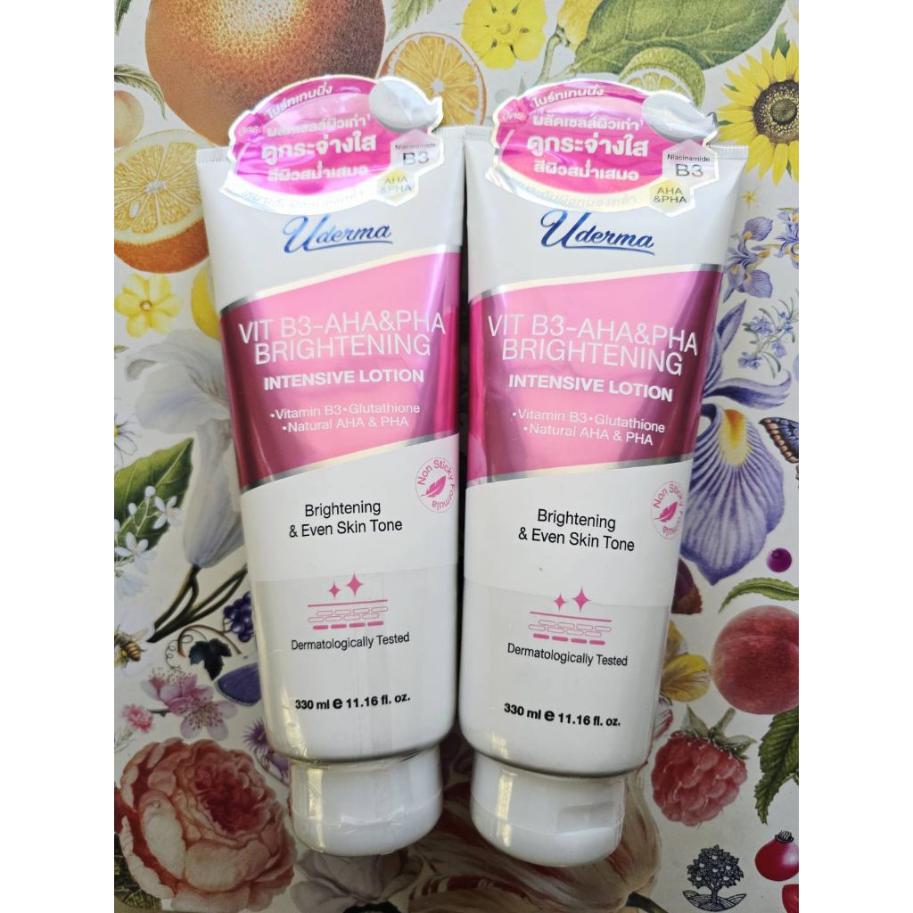 Uderma VIT B3-AHA&PHA Brightening Intensive Lotion 330ml.โลชั่นผลัดเซลล์ผิวเก่าเผยผิวใส