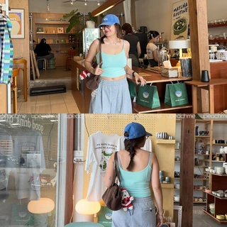 *มีส่งด่วน* upeachme(D49) RAYON U TANK (อก 26-40) เสื้อสายเดี่ยวสีพื้นตัวสั้นใส่สบายผ้ายืดได้เยอะมาก สายเดี่ยวสีพื้น