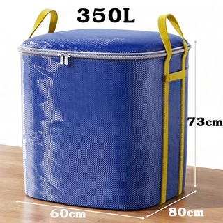 กระเป๋าเก็บของ กระเป๋ากระสอบเคลือบ 260L/350L ถุงเก็บผ้านวมพับได้ ย้ายบ้าน กระสอบเก็บของมีซิปคู่ กันน้ำกัน