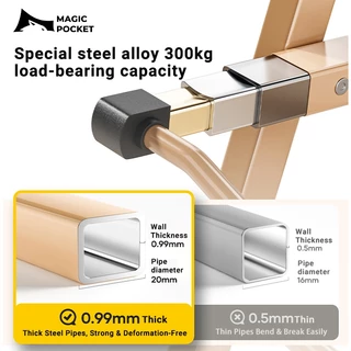 Magic Pocket เก้าอี้แคมป์ปิ้ง สไตล์คาร์มิท พับได้ อลูมิเนียม รับน้ำหนัก 500KG แถมถุงเก็บ พร้อมส่ง