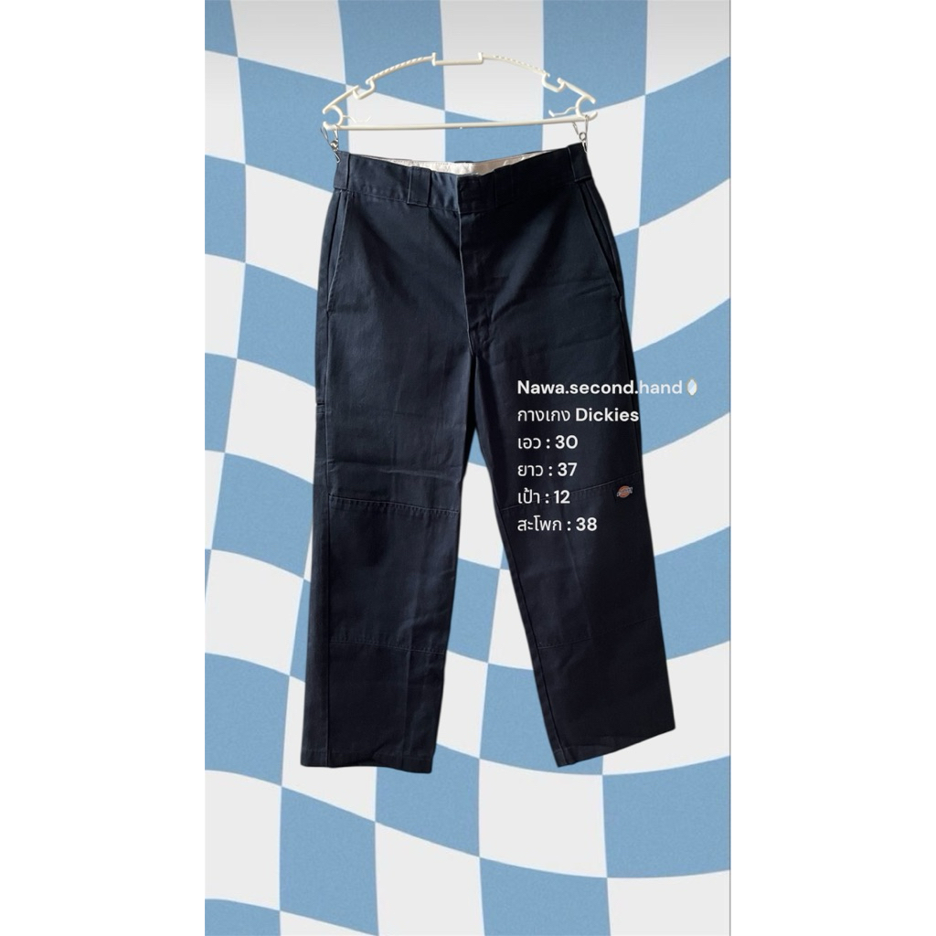 กางเกง Dickies กางเกงนักเรียนช่างสีกรม ยีนส์Dickies ทรงกระบอก  หลายกระเป๋า
