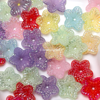 ลูกปัดดอกไม้ ลูกปัดดอกชบา ดอกชบา (17.5มิล)