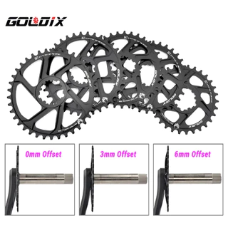 GOLDIX GXP ใบจานหน้าเดี่ยวจักรยาน 32/34/36/38T offset 0mm./3mm/6mm. สำหรับขาจาน Sram 11/12S NX XX XO GX Single Disc
