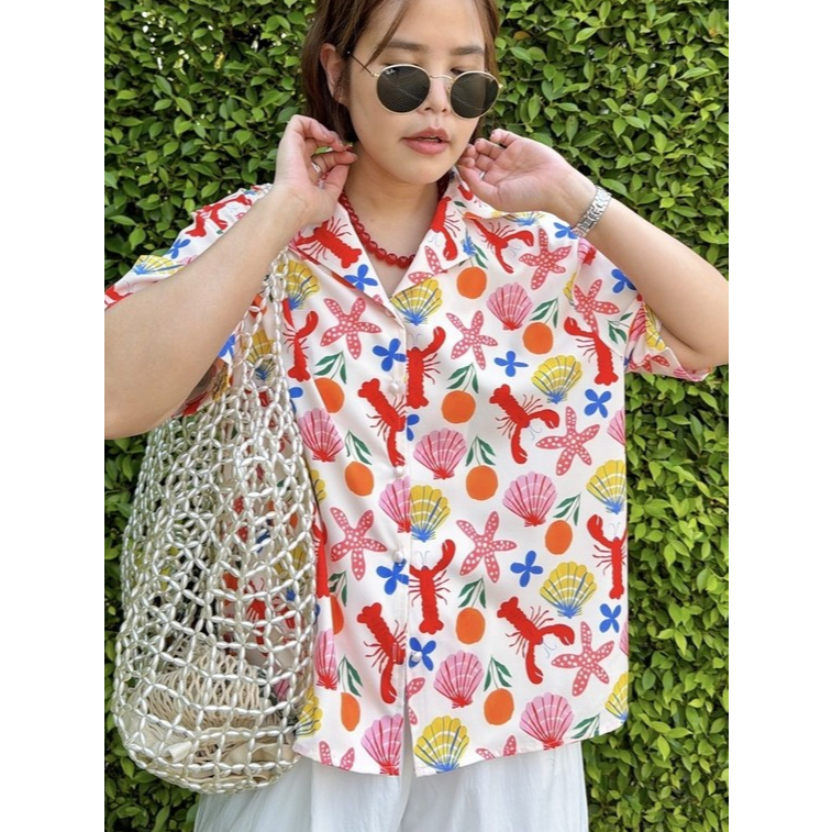 AMCORNER🌼🌼Hawaii summer top🌼🌼 ผ้าพิมพ์ลาย เนื้อพริ้ว เนื้อผ้านุ่ม ละมุน เสื้อฮาวาย สงกรานต์ 2