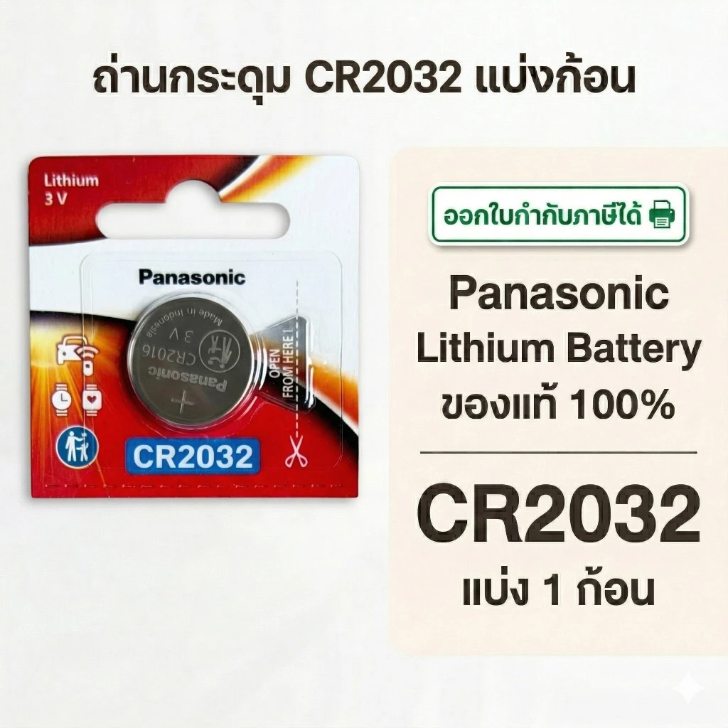 ถ่านกระดุมพานาโซนิค *แบ่งก้อน* ล็อตใหม่ CR2032