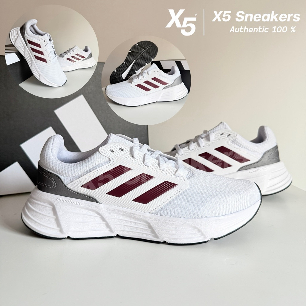 adidas ของแท้ 100% Galaxy 6 สีขาวแดงตุ่น