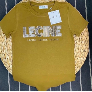 เสื้อยืดคอกลมแขนสั้น รีดเพชรลาย LECINE ป้าย ME