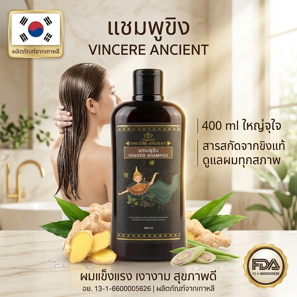 แชมพูขิงลดผมร่วง  🔥 แชมพูขิง // ครีมนวดผม ขิง สำหรับผมมัน ลดผมร่วง