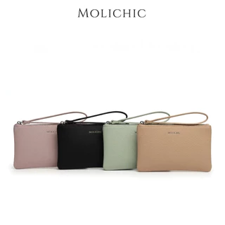 MOLICHICกระเป๋าคล้องข้อมือสุดหรูจากสำหรับผู้หญิง - กระเป๋าใส่เหรียญและบัตรทำจากหนังมีลวดลาย