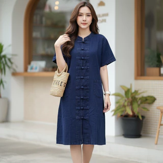 Nana’s Craft เดรสผ้าม่อฮ่อมทอลาย สโตนวอช (Stone Wash)