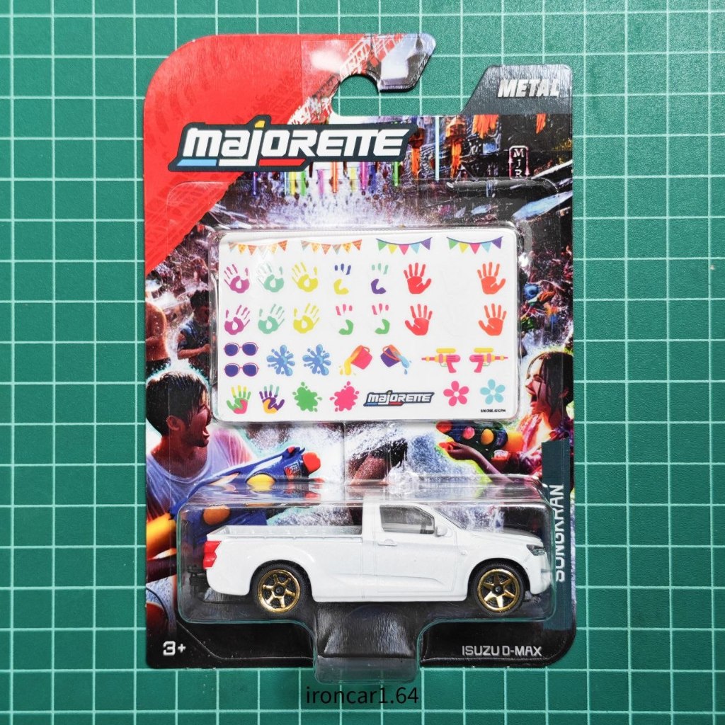 โมเดลรถ majorette Isuzu dmax รถกระบะ สีขาวมุก ล้อยาง