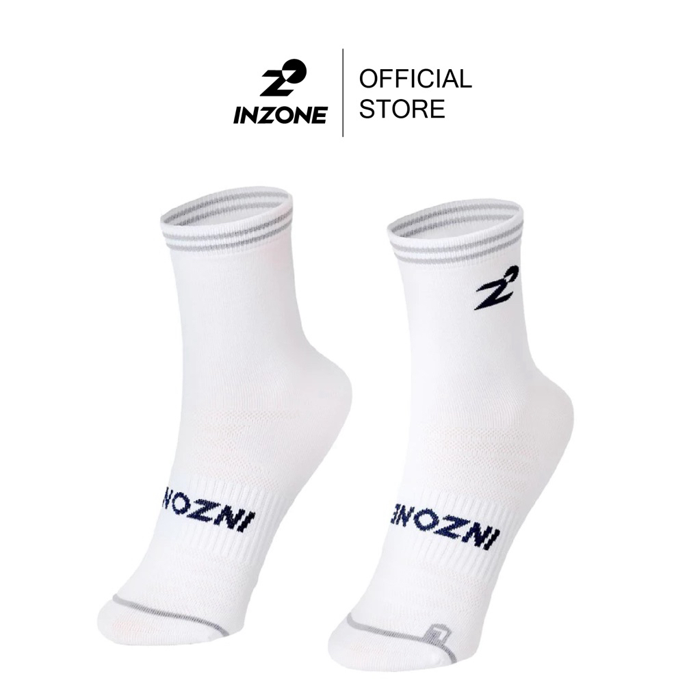 ถุงเท้าวิ่ง INZONE รุ่น Light Flow สีขาว เบาสบาย ลดเท้าพอง INZONE performance running socks